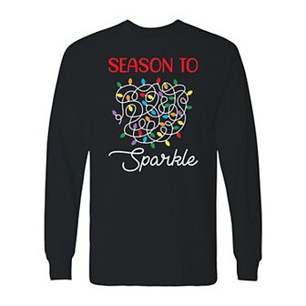 Men's Christmas Season Sparkle Long Sleeve Graphic Tee