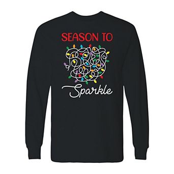 Men's Christmas Season Sparkle Long Sleeve Graphic Tee