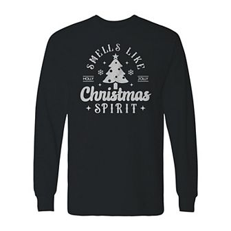 Men's Smells Like Christmas Spirit Long Sleeve Graphic Tee