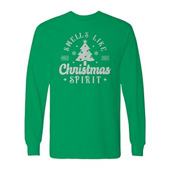 Men's Smells Like Christmas Spirit Long Sleeve Graphic Tee