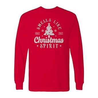 Men's Smells Like Christmas Spirit Long Sleeve Graphic Tee