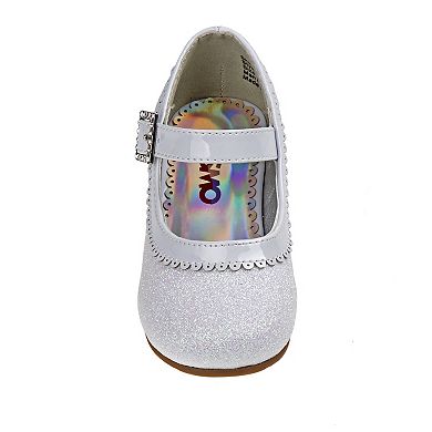 Josmo Dressy Glitter Mary Jane Toddler Girl's Flower Buckle Shoes