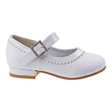 Josmo Dressy Glitter Mary Jane Toddler Girl's Flower Buckle Shoes