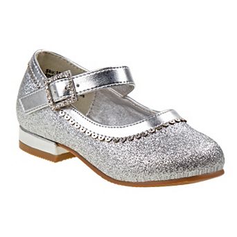 Josmo Dressy Glitter Mary Jane Toddler Girl's Flower Buckle Shoes