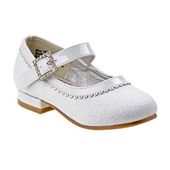 Josmo Dressy Glitter Mary Jane Toddler Girl's Flower Buckle Shoes