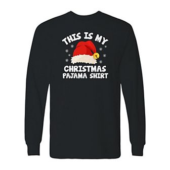 Men's Pajama Christmas Shirt Long Sleeve Graphic Tee