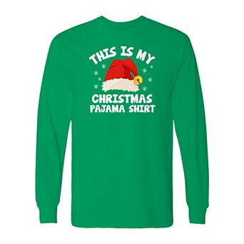 Men's Pajama Christmas Shirt Long Sleeve Graphic Tee