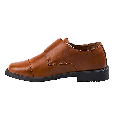 Josmo Dress Shoes Hook and Loop Double Monk Strap Cap Toe Toddler Boy's Oxford Loafers