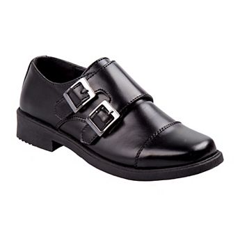 Josmo Dress Shoes Hook and Loop Double Monk Strap Cap Toe Toddler Boy's Oxford Loafers