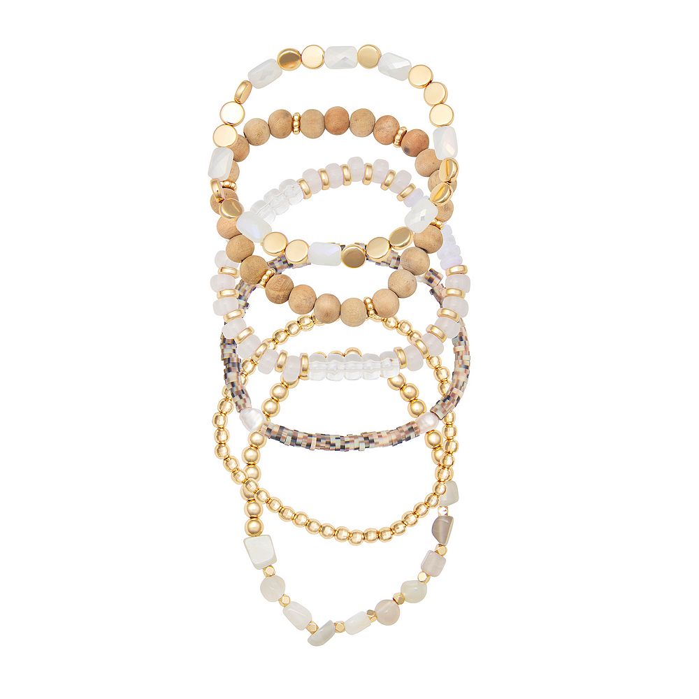 Emberly 6-Piece Mix Beaded Bracelets Set