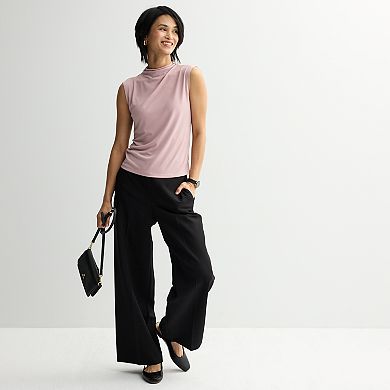 Women's Nine West Drape Mockneck Shell Top
