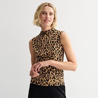 Women's Nine West Drape Mockneck Shell Top