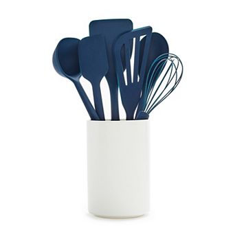 GreenPan 7 pc Platinum Silicone Utensil and Crock Set