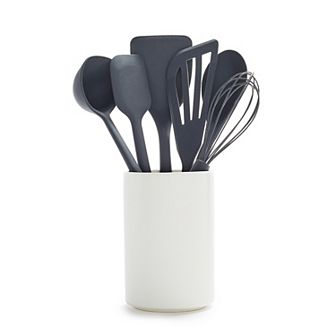 GreenPan 7 pc Platinum Silicone Utensil and Crock Set