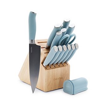 GreenPan Blue Haze Ultimate 16 pc Titanium Knife Block Set