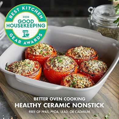 GreenPan 4-Piece Premiere Ovenware Cast Aluminum Healthy Ceramic Nonstick Warp-Free Bakeware Set