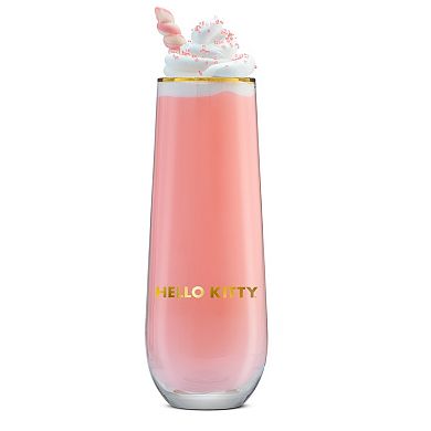 JoyJolt Hello Kitty® Stay Gold Stemless Flutes