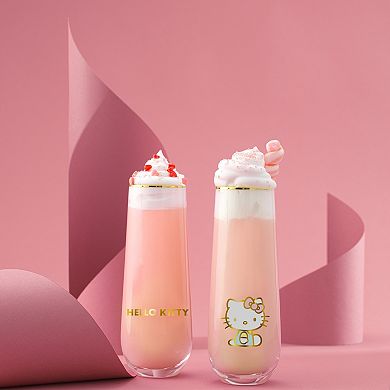 JoyJolt Hello Kitty® Stay Gold Stemless Flutes