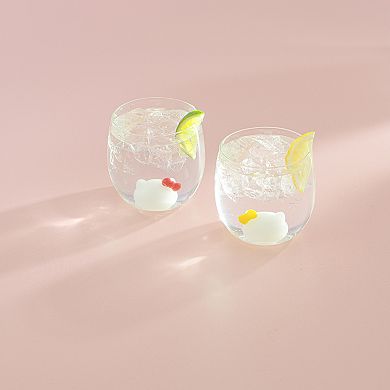 JoyJolt Hello Kitty® and Mimmy 3D Icon Short Drinking Glasses