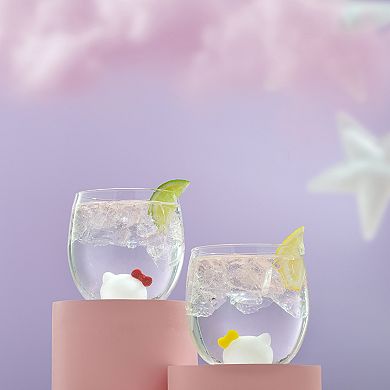 JoyJolt Hello Kitty® and Mimmy 3D Icon Short Drinking Glasses