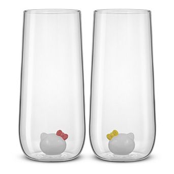 JoyJolt Hello Kitty® and Mimmy 3D Icon Tall Drinking Glasses