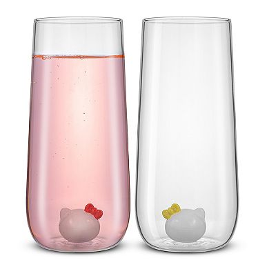 JoyJolt Hello Kitty® and Mimmy 3D Icon Tall Drinking Glasses