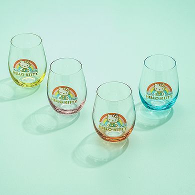JoyJolt Hello Kitty® Sweet Rainbow Stemless Drinking Glasses