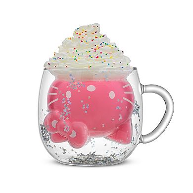 JoyJolt Hello Kitty® 50th Anniversary Limited Edition 3D Double Wall Glass Mug