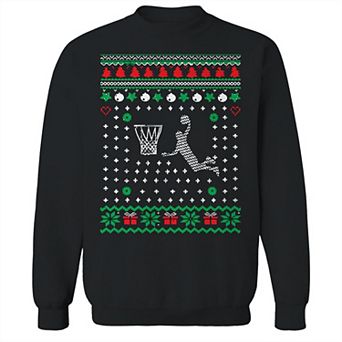 Men's Basket Ugly Christmas Sweater Graphic Sweatshirt