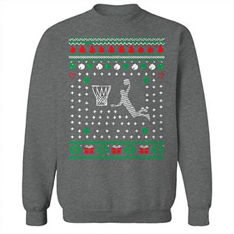 Men's Basket Ugly Christmas Sweater Graphic Sweatshirt