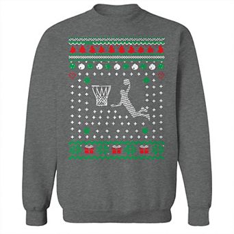 Men's Basket Ugly Christmas Sweater Graphic Sweatshirt