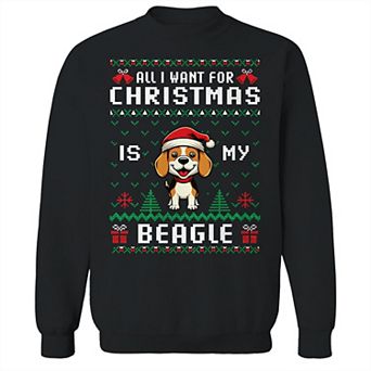 Men's Ugly Christmas Sweater Beagle Graphic Sweatshirt