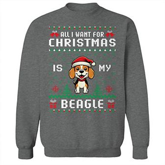 Men's Ugly Christmas Sweater Beagle Graphic Sweatshirt