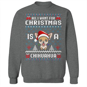Men's Ugly Christmas Sweater Chihuahua Graphic Sweatshirt
