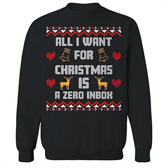 Men's Christmas Sweater Zero Inbox Graphic Sweatshirt