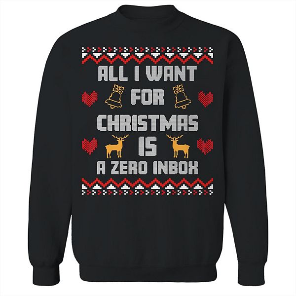 Men's Christmas Sweater Zero Inbox Graphic Sweatshirt