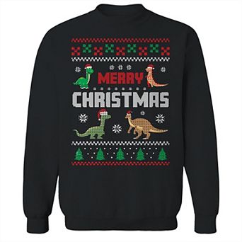 Men's Dinosaur Merry Christmas Sweater Graphic Sweatshirt