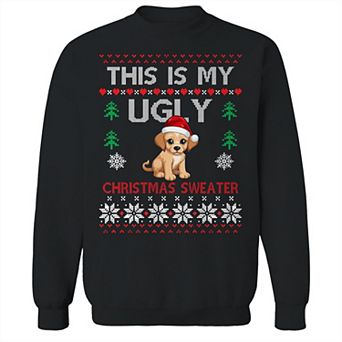 Men's Ugly Puppy Christmas Sweater Graphic Sweatshirt