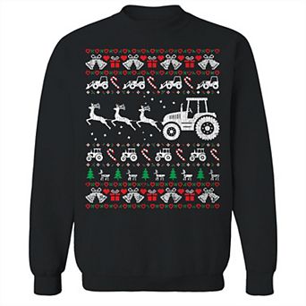 Men's Tractor Christmas Sweater Graphic Sweatshirt