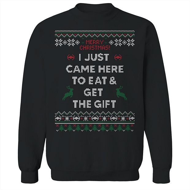 Men s Eat and Run Christmas Sweater Graphic Sweatshirt