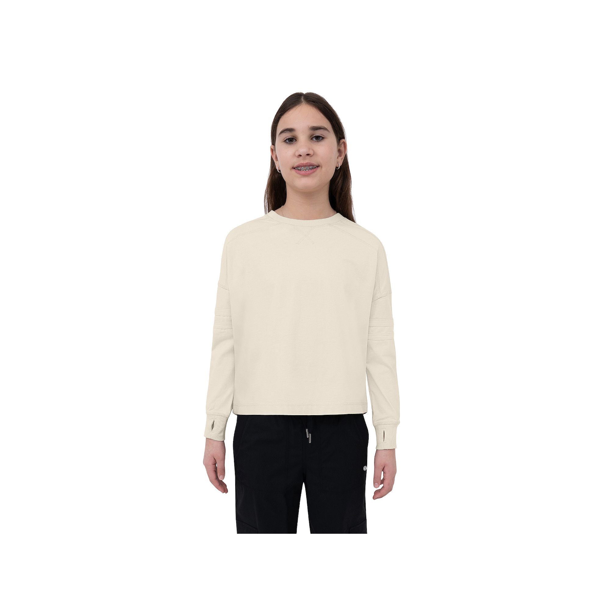 Girls 7-16 Layer 8 Oversized Long Sleeve Crewneck Top, Girls, Size: Small,
