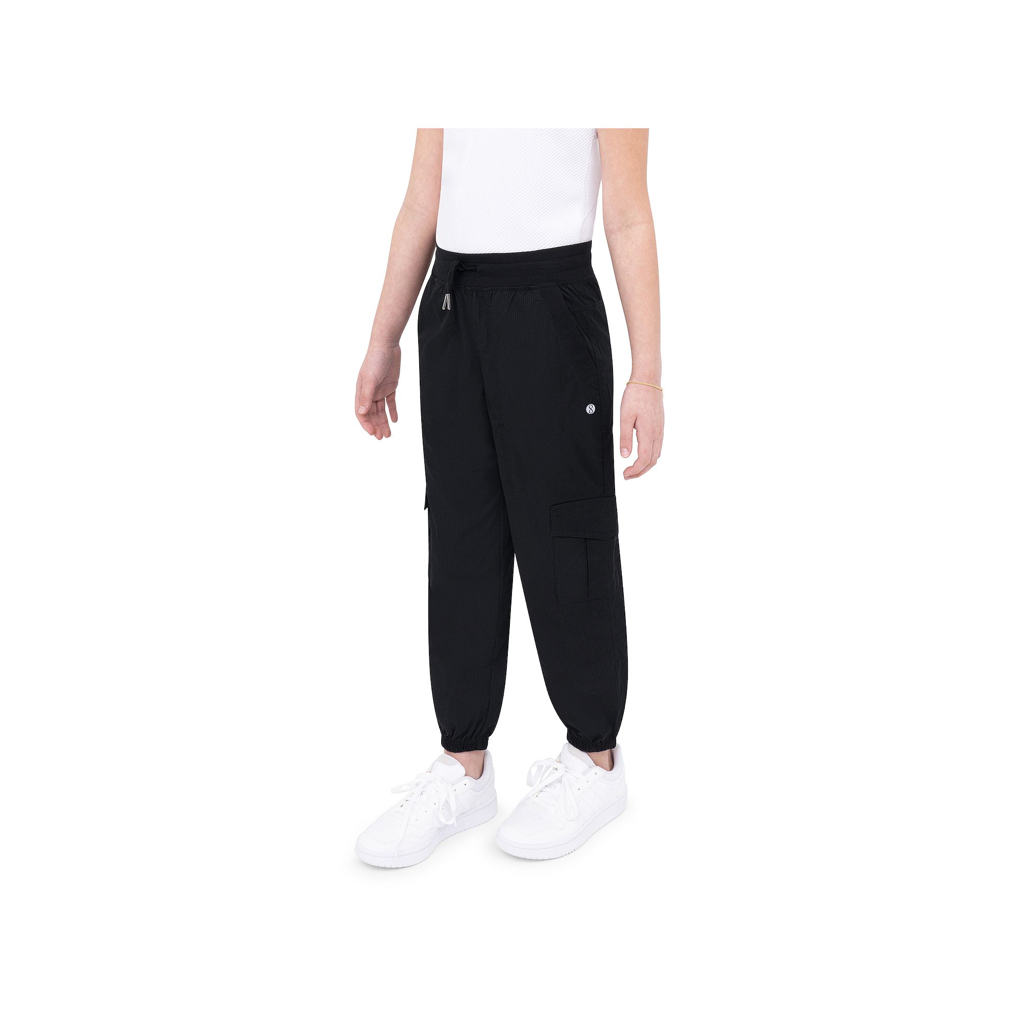 Girls 7-16 Layer 8 Cargo Joggers, Girls, Size: Small, Black
