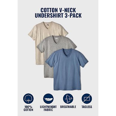 KingSize Men's Big & Tall Cotton V-Neck Undershirt 3-Pack