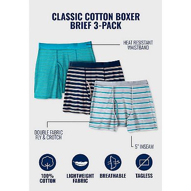 KingSize Men's Big & Tall Cotton Boxer Briefs 3-Pack