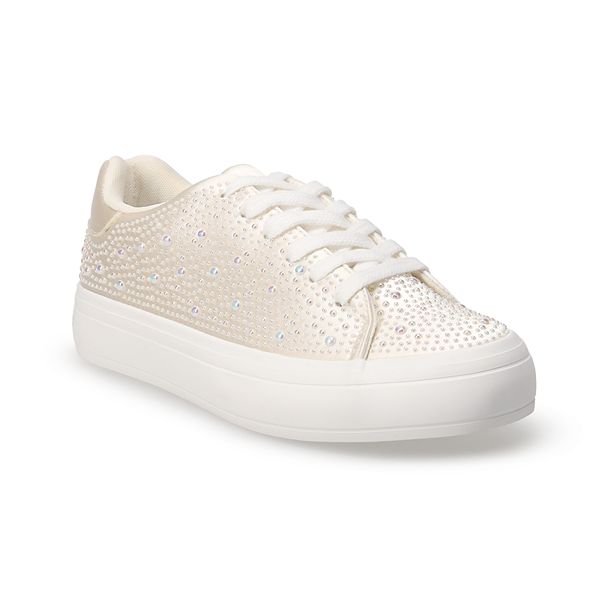 SO® Veasley Women's Casual Lace-Up Sneakers - Pearl (8)