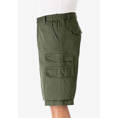 KingSize Men's Big & Tall 12"" Side Elastic Cargo Shorts