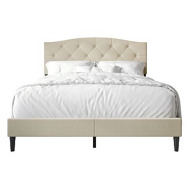 Minimalist Linen Platform Bed