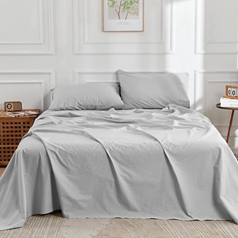 Doz 100% Long Staple Cotton Sheet Set, Classic Percale, Hotel Cool Crisp, Breathable, Durable