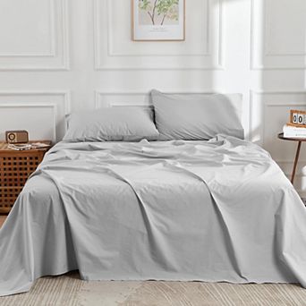 Doz 100% Long Staple Cotton Sheet Set, Classic Percale, Hotel Cool Crisp, Breathable, Durable