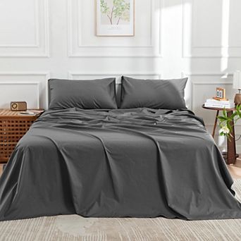 Doz 100% Long Staple Cotton Sheet Set, Classic Percale, Hotel Cool Crisp, Breathable, Durable